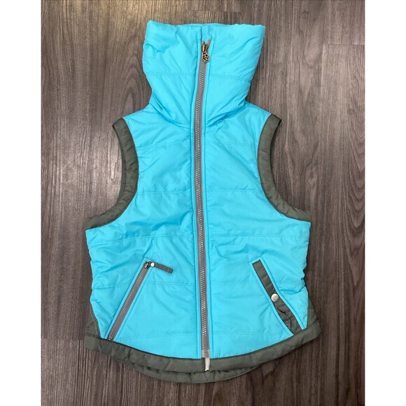DIESEL SLEEVELESS JACKET VEST PUFFER ZIPPER TEAL WITH GREY TRIM SIZE L LARGE - Picture 6 of 16